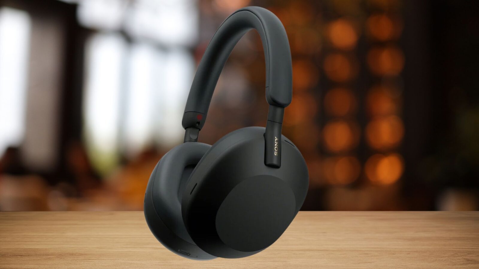 Fone preto da sony com cancelamento de ruído