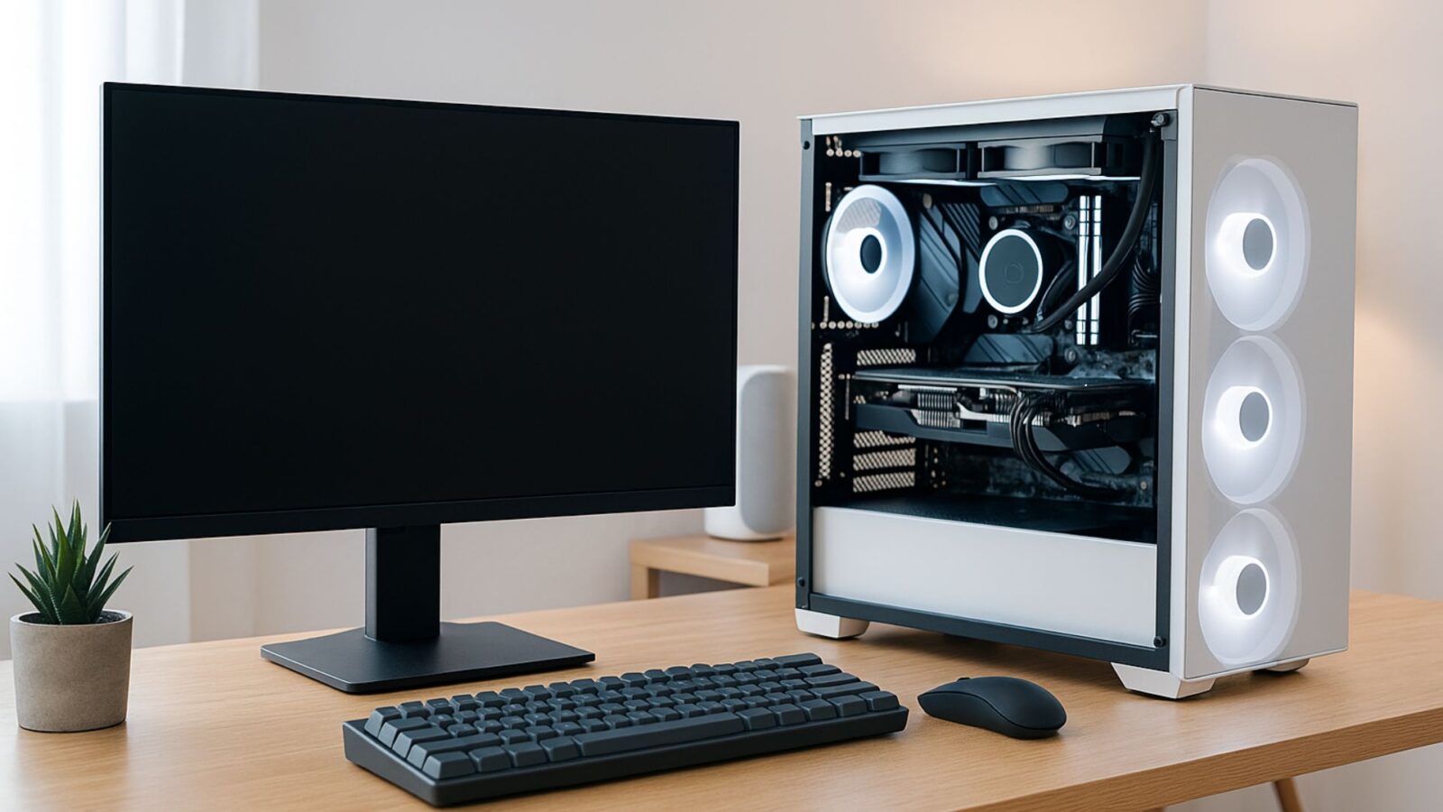 Pc completo em cima da mesa.