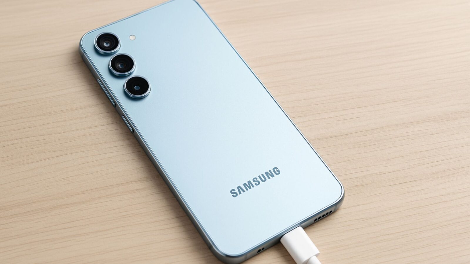 Samsung Galaxy s26 em cima da mesa. essa é uma imagem ilustrativa.